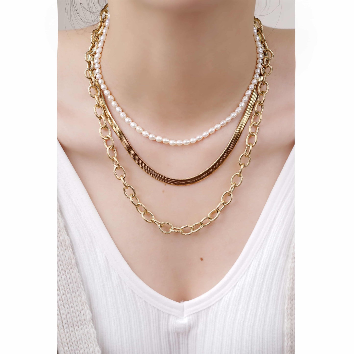 Elara – Moderne Glieder-Halskette | Edelstahl · 18k vergoldet