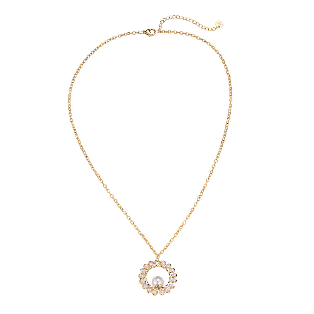 Sadaf – Filigrane Perlen-Anhänger Halskette | Edelstahl · 18k vergoldet