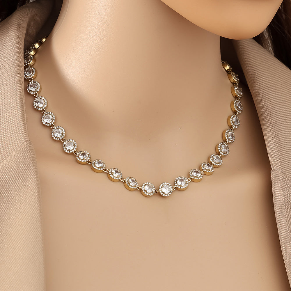 Aurelia – Elegante Kristall-Halskette | Edelstahl · 18k vergoldet · Zirkonia