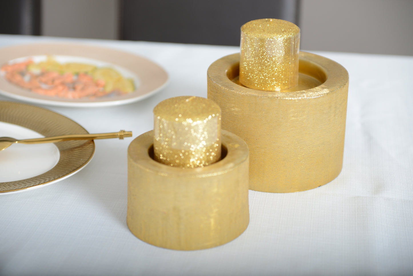 Kerzenhalter "Aurum" - 2er-Set (groß & klein)