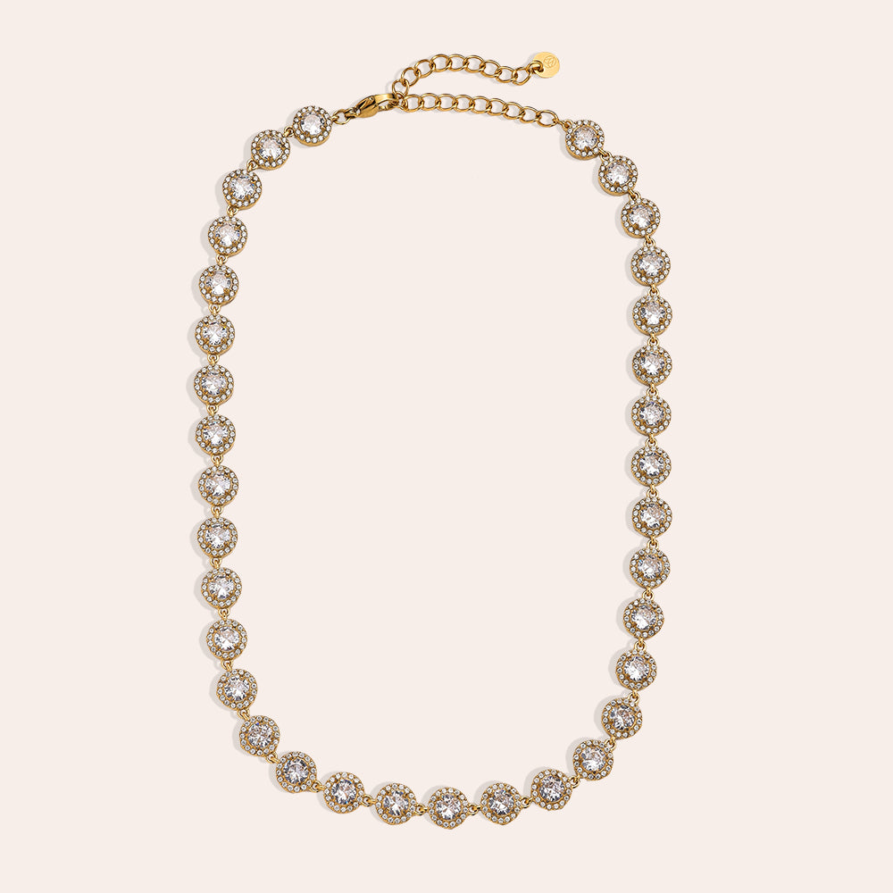 Aurelia – Elegante Kristall-Halskette | Edelstahl · 18k vergoldet · Zirkonia