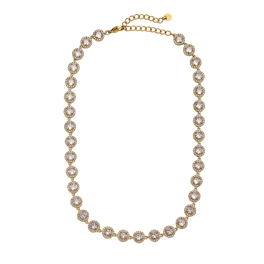 Aurelia – Elegante Kristall-Halskette | Edelstahl · 18k vergoldet · Zirkonia