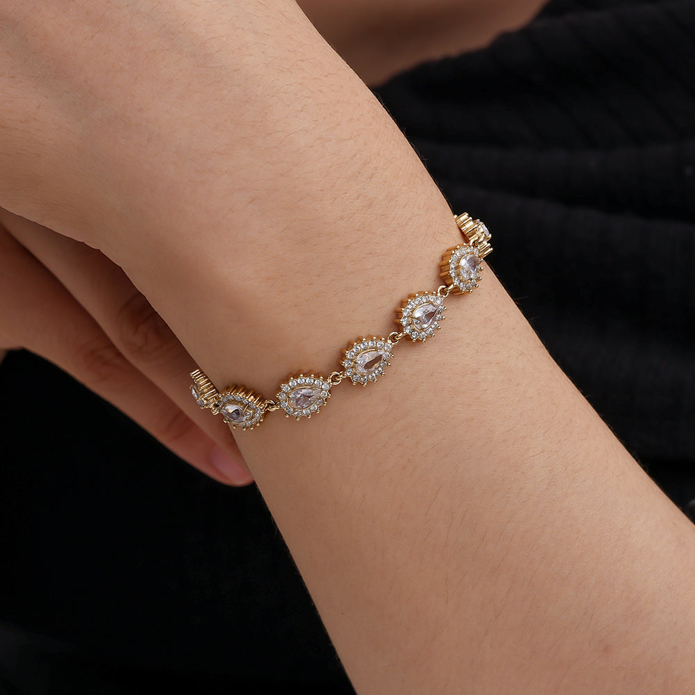 Ophelia – Zartes Tropfen-Armband | Edelstahl · 18k vergoldet · Zirkonia