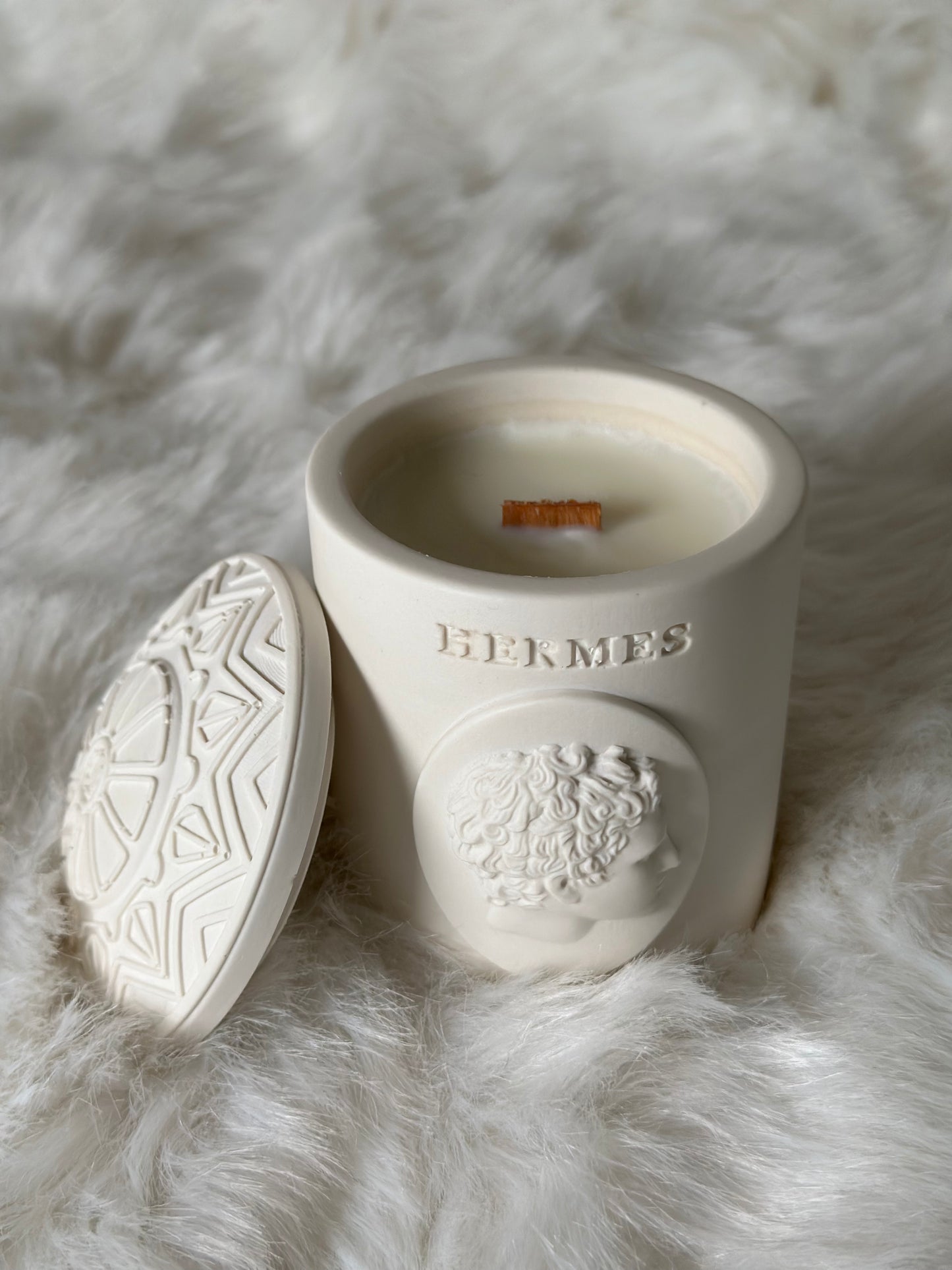 Hermès Duftkerze im Glas - weiß (Jasmin) - Éclat de l´Aube