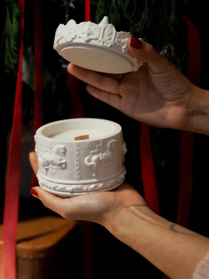 Karussellkerze weiß (Apfel&Zimt) - Éclat de l´Aube