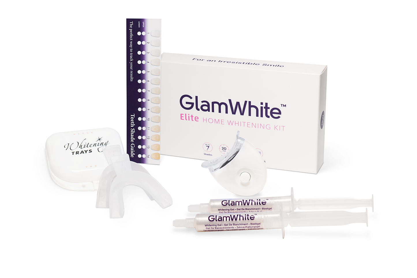Zahnaufhellung Set mit LED – Whitening Kit Elite für Zuhause (2× 10 ml Gel) (Made in USA)